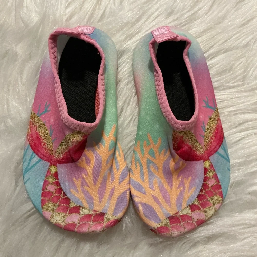 Pink and colorful size 26 (Asian) swim shoes for little girl/children
